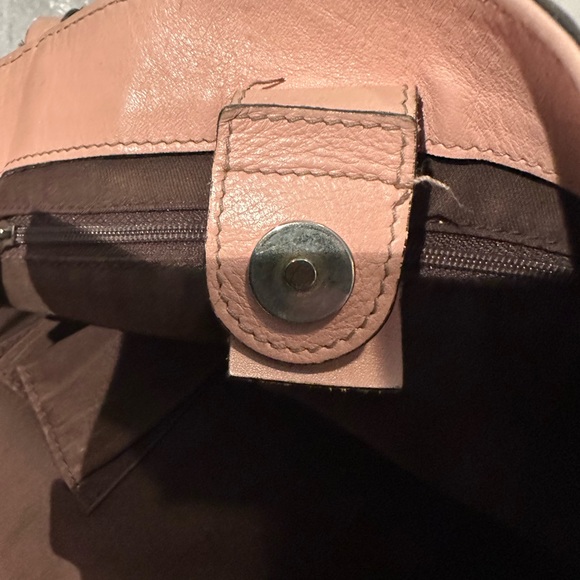 š„³HPš„³ Gucci GG pink bubble gum and tan canvas small leather trim tote bag - Picture 15 of 16